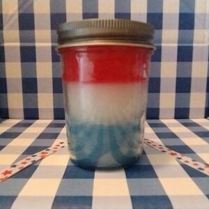 Multicolor Layered Candle Jar